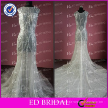 ED Bridal Mermaid Whole Beaded Cap Sleeve See Through Back Alibaba Wedding Dress 2017